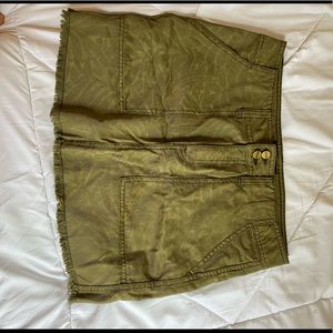 Army green denim skirt